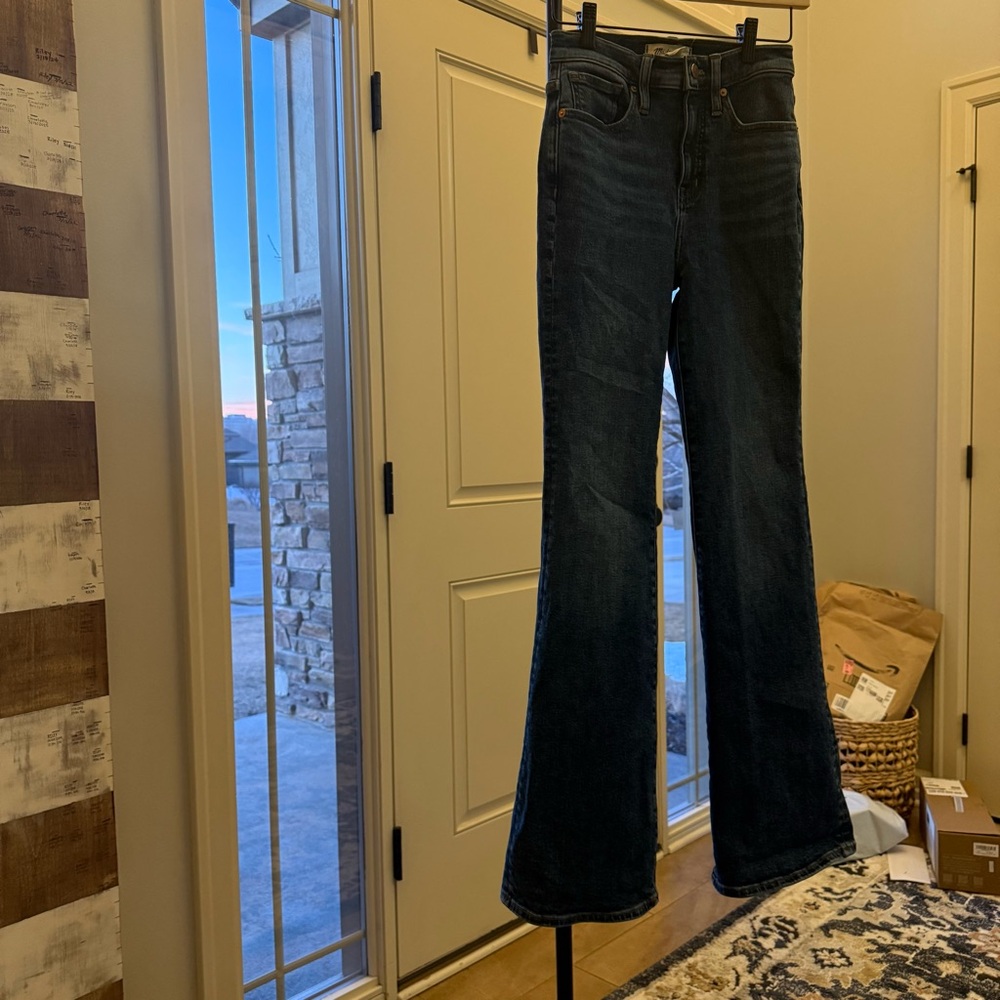 Madewell Skinny Flare Jeans 24 Dark Wash High Rise Slimming Boot Jeans - Picture 9 of 9